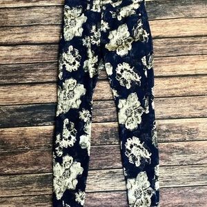 7 For All Mankind Floral Skinny Jeans